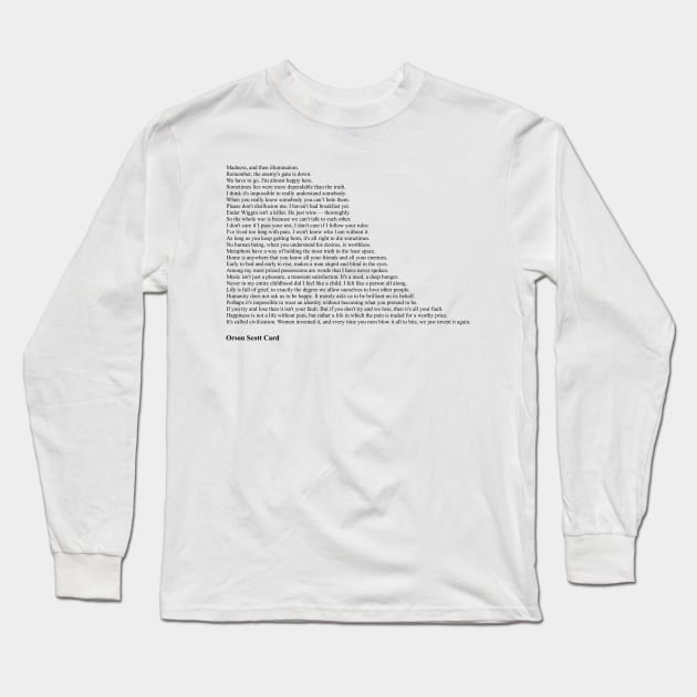 Orson Scott Card Quotes Long Sleeve T-Shirt by qqqueiru